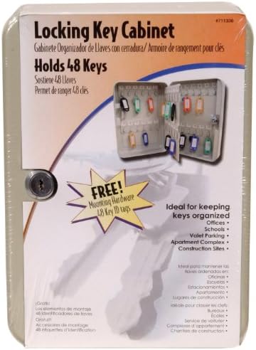 The Hillman Group 711336 Locking Key Cabinet with a Forty Eight Key Capacity,Gray