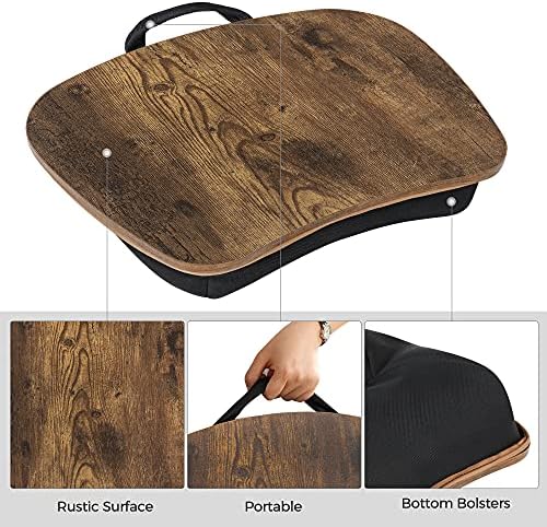 SONGMICS Lap Desk, Bed Tray, Laptop Table with Carry Handle, Cushion