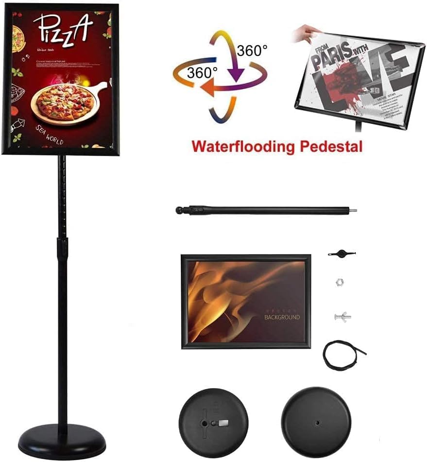 GUOHONG Sign Stand 11x17 Inch, Adjustable Floor Standing Sign Holder