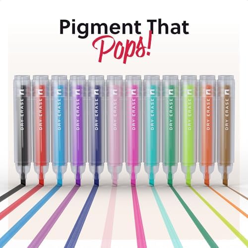 U Brands Dry Erase Markers Chisel Tip Set, 36 Pack, Assorted Colors, Whiteboard Pens with Chisel Point and Built In Eraser Caps, Low Odor Ink, Dry Erase Markers For Classroom, Office, Or Home