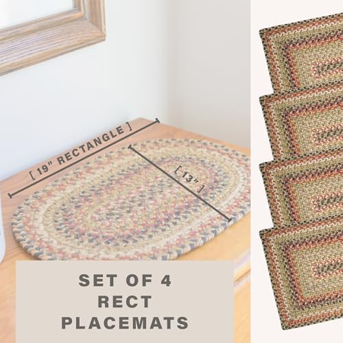Homespice Kingston Jute Braided Placemats, Rect 13x19 Set of 4