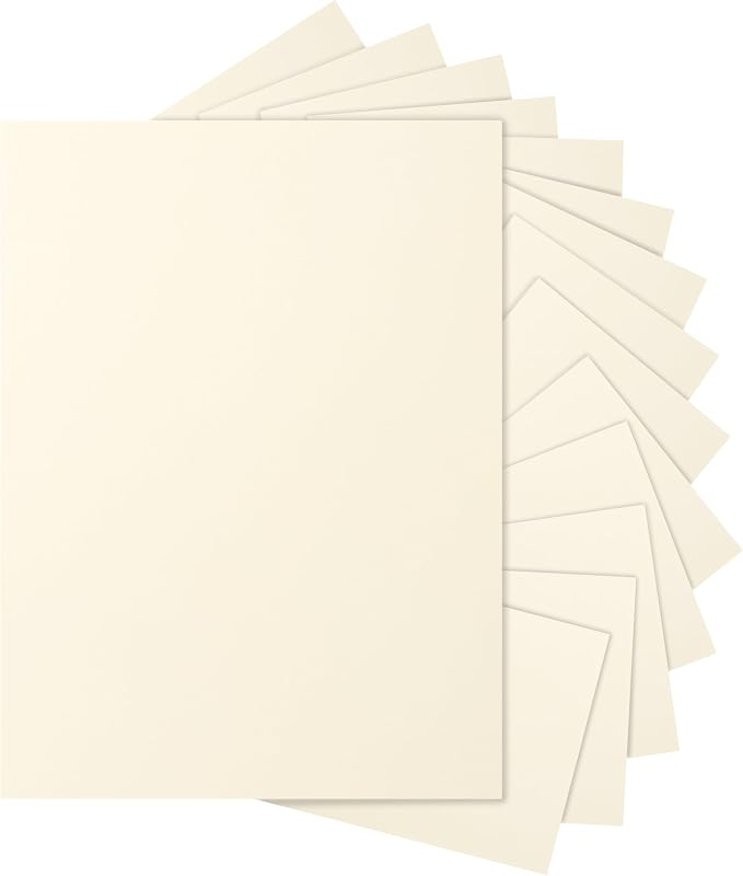 Silunkia 120 Sheets Cream Cardstock 8.5 x 11 Off White Paper 92lb | Premium Ivory Card stock Certificate Paper for DIY Cards Making, Menus, Business Cards, Greeting Cards, Invitations