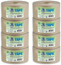CURBY IPG Water-Activated Packing Tape, 2.76 in x 328 ft, Tan, 8-Pack
