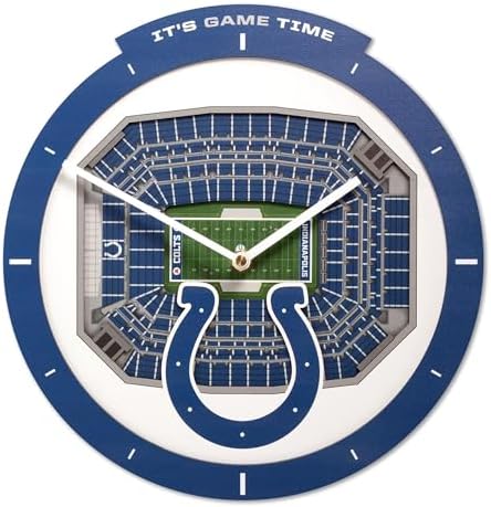 YouTheFan NFL Indianapolis Colts StadiumView 3D Wall Clock