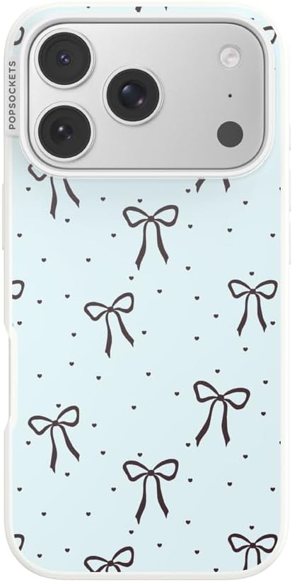 PopSockets iPhone 17 Pro Phone Case with MagSafe- Tiny Bows | Magnetic, Wireless Charging, Camera & Drop Protection, Bow, Phone, Women