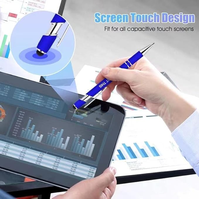 Greengines 10 Pcs Inspirational Pens - Motivational Ballpoint Pens Bulk with quotes Stylus Tip Gifts for School Coworkers Office Supplies Black Ink