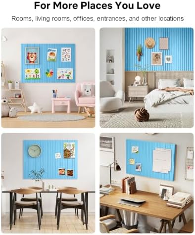 48" x 36" Large Cork Bulletin Board Tiles, Peel and Stick Felt Wall Panels for Vision, Message Center, Picture and Prayer Board for Office, Dorm, Room and Desk Decor(Aqua Blue)