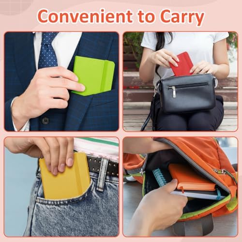 Ceenna 16 Packs Pocket Small Notebook Journals Mini Notebook Bulk 160 Pages/80 Sheets Hardcover with Thick Lined Paper 3.7" x 5.7" A6 Small Notepad Bright Color for Office Home Journey Supplies