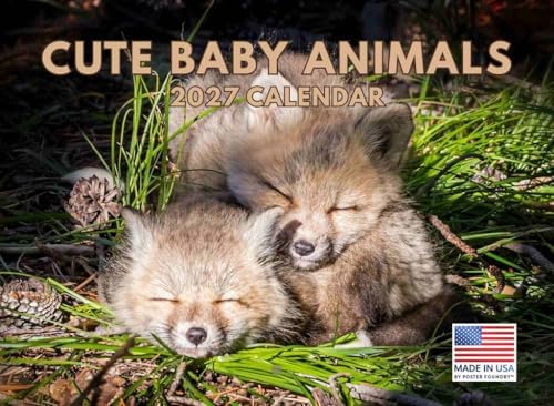 Cute Baby Animal Calendar 2027 Kids Monthly Wall Calender 12 Month