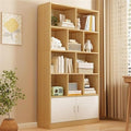 Closed Back Cabinet Wood Standard 9.5'' Wide Bookcase Bookshelf Storage Rack Multi-layered Storage Shelf Cabinet Display Unit Integrated Against the Wall Natural/White 31.5"L x 9.4"W x 70.9"H