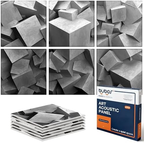 BUBOS 6 Pcs Art Acoustic Wall Panel,70.8”x47.2”Self Adhesive for Home Decor