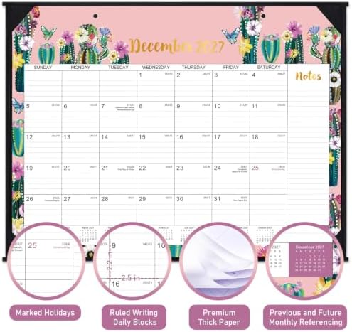 2027 Desk Calendar - JAN 2027 - DEC 2027, 12 Month Large Desk Calendar 2027
