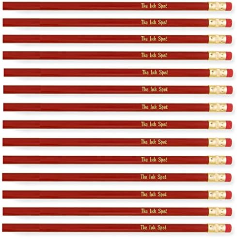 100 Personalized Custom Printed Pencils. USA Made. PMA Certified – Red