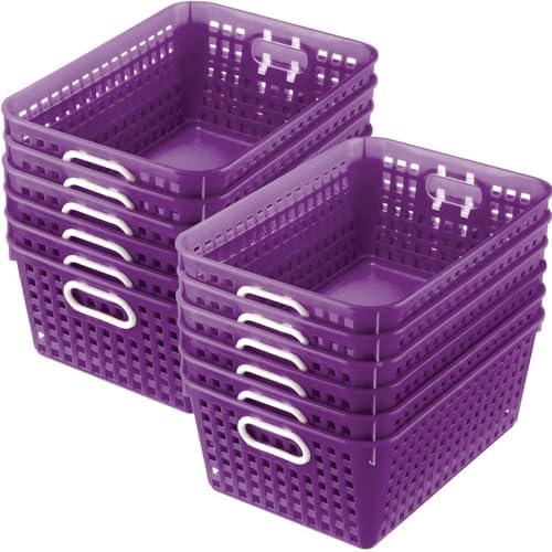 Really Good Stuff Large Plastic Book Baskets, 13.25" by 10" by 5.5"-12-Pack