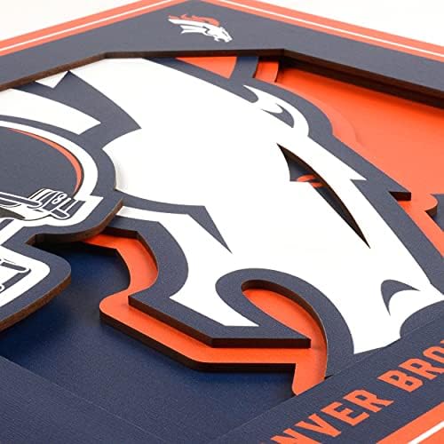 YouTheFan NFL Denver Broncos 3D Logo Series Wall Art