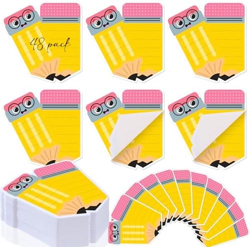 48 Pads 1440 Sheets Teacher Sticky Notes Pencil Note Pads Appreciation Gifts Self Adhesive Memo Pad Cute Gifts