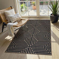 Lahome 3x5 Easy Jute Rugs for Entryway, Black and White Outdoor Rug