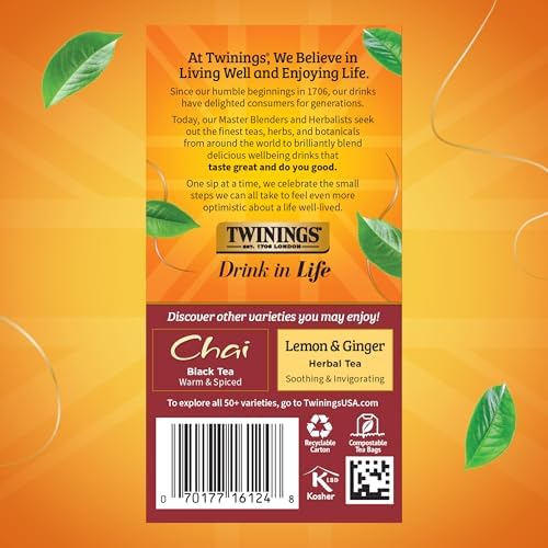 Twinings Spiced Apple Chai Black Tea Bags, 20 CT Box (6 Pack)