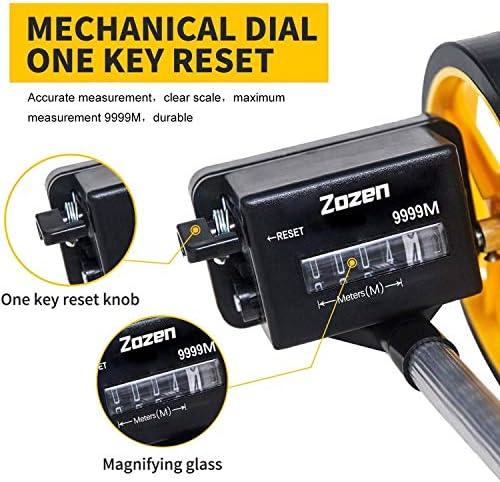 Zozen 6-Inch Measuring Wheel in Meters, Telescopic, One Key to Reset