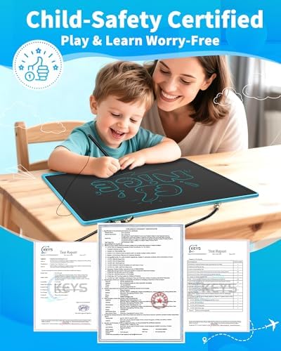 [Rechargeable] 20 Inch LCD Writing Tablet for Kids, Extra-Large Drawing Tablet for Adults, Educational & Learning Toys for Boys Girls Ages 8-12 Years Old, Drawing Board for Kids Birthday Gift (Blue)