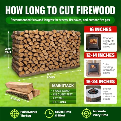 THE MINGO Marker Firewood Measuring Tool - Chainsaw Firewood Marking Tool With Marking Wheel - Log Paint Marker -Firewood Measuring Tool - Chainsaw Accessories (Mingo Marker With 6"-12"-24" Wheel)