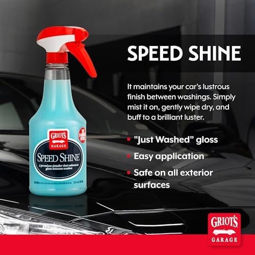 Griot's Garage Speed Shine for Car Detailing, Quick Detailer for All Exterior Surfaces, Trim and Wheels, Provides a Glossy Finish, 10950, 22 oz