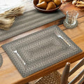 Homespice Grey Cloud Jute Braided Placemats, Rect 13x19 Set of 6