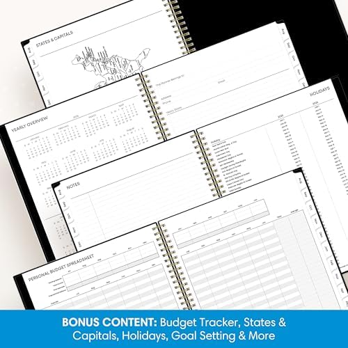 Blue Sky 2026-2027 Weekly & Monthly Academic Planner, 8.5"x11", Black