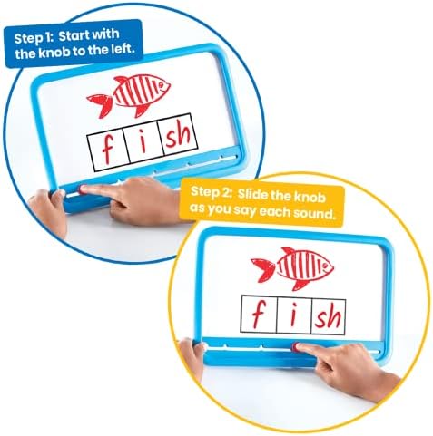 hand2mind Elkonin Boxes Magnetic Dry Erase Boards Set, Set of 8