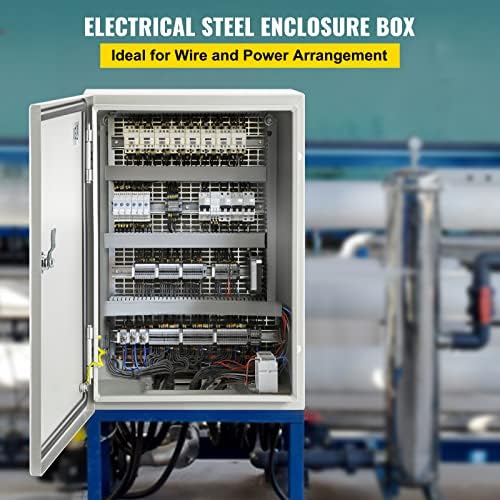 VEVOR NEMA Steel Enclosure, 12" x 8" x 6" NEMA 4X Steel Electrical Box,IP66 Waterproof & Dustproof,Outdoor/Indoor Electrical Junction Box,with Mounting Plate