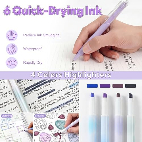 Eersida 20 Pcs Purple Office Supplies, Desk Accessories and Organizer Set
