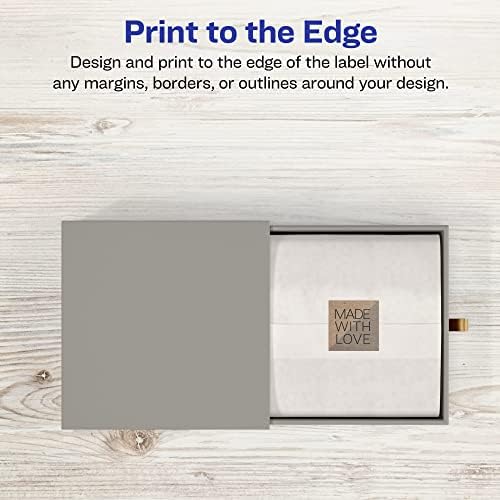 Avery® Kraft Brown Square Labels, Sure Feed® Technology, 1" x 1", 1,200 Kraft Brown Labels, Print-to-The-Edge, Laser/Inkjet Printable