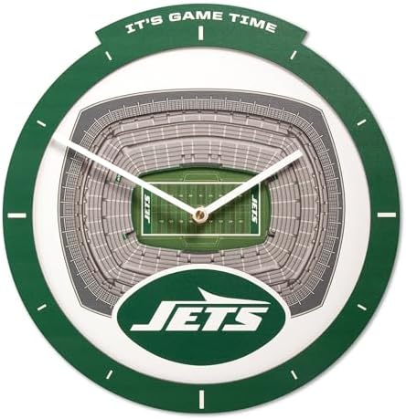 YouTheFan NFL New York Jets StadiumView 3D Wall Clock