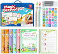 Magical Handwriting Workbooks Handwriting Practice Copybook, Handwriting Aid Magic Pen Reusable Copybook Grooves Template Design for Children Books Suitable for Children's Learning (6)