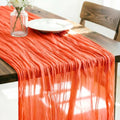 Orange Cheesecloth Table Runner Fall Boho Wedding Birthday Home Decor