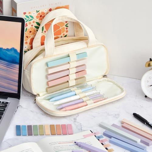 Jutom 39 Pcs Aesthetic Book Annotation Kit,White,Classic Style