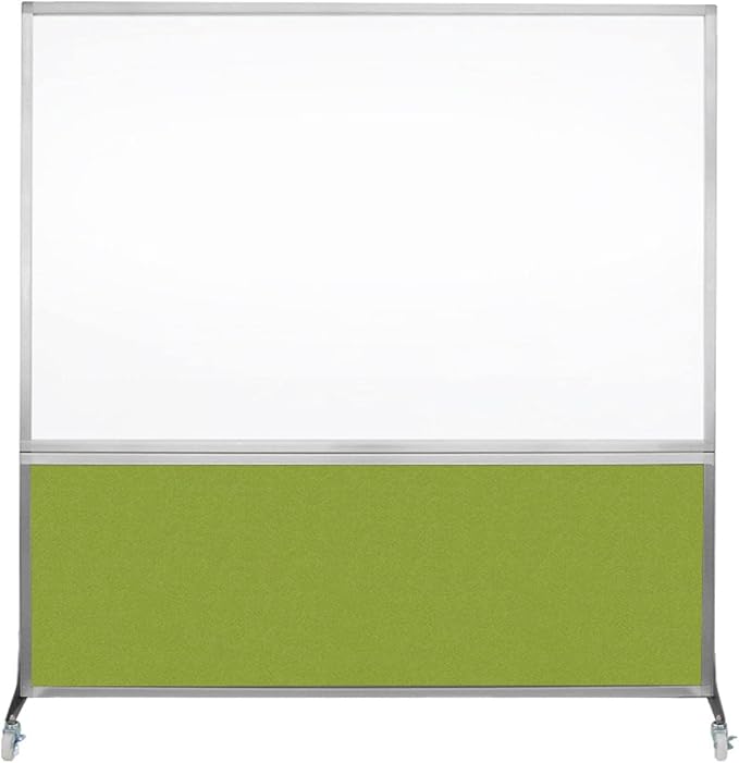 DivideWrite Mobile Whiteboard | Double Sided Dry Erase Board | Portable Office Cubicle Partition | Display for Classrooms, Conference Rooms, Meeting Areas and More | Latte Fabric 4' Wide X 6' Tall