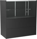 WISDOMFUR 3-Foot Display Showcase, Black, 36" x 18" x 38" | Half Vision Retail Cabinet, Glass Top, Storage Base