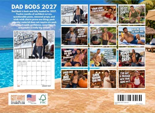 Dad Bods Calendar 2027 Monthly Wall Calender 12 Month
