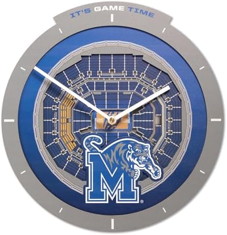 YouTheFan NCAA Memphis Tigers StadiumView 3D Wall Clock