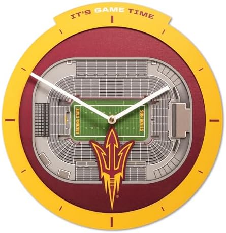 YouTheFan NCAA Arizona State Sun Devils StadiumView 3D Wall Clock
