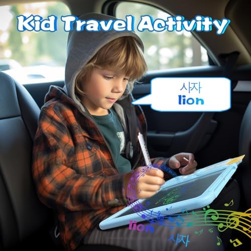 Writing Drawing Tablet with Talking Flash Cards - Korean Blue