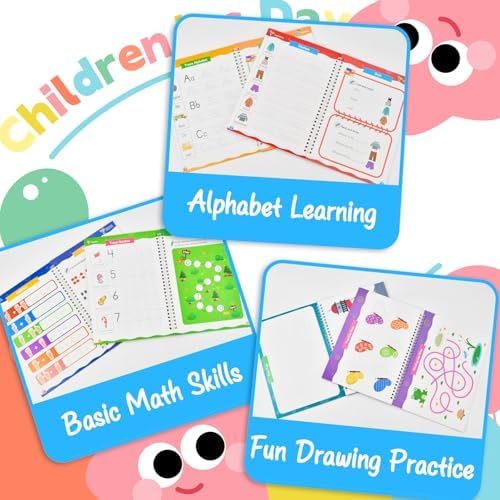 Grooved Handwriting Practice Books for Preschool Letter Number Tracing