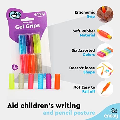 Emraw Soft & Squishy Gel Pencil Grips Assorted Colors Kids Handwriting Pen Grip Children Comfort Writing Posture Correction Tool For Preschoolers (30 Pieces)
