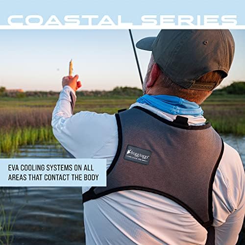 FROGG TOGGS Hightide Fishing Chest Pack, Easy Hands-Free tackle storage bag with built-in Rod Support, Black, OS