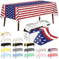 CXPSINC 54 Inch X 100 Feet 4th of July Patriotic Plastic Table Cover Roll Disposable American Flag Tablecloth with Slide Cutter for Veterans Day, Patriotic, Memorial, Fourth of July, Independence