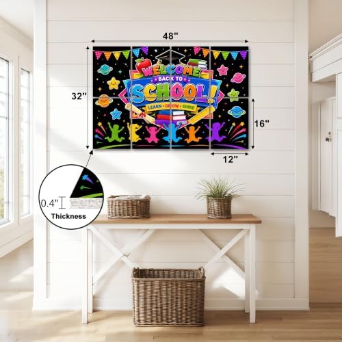 8 Pack Art Acoustic Panels Sound Absorbing Colorful Back to School Kids Books Graduation Decorative Soundproof Wall Panels Self Adhesive for Home Recording Studios 48"x32"