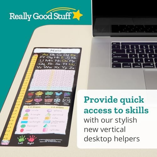 Really Good Stuff Vertical Chalkboard-Style Desktop Helpers, Vinyl