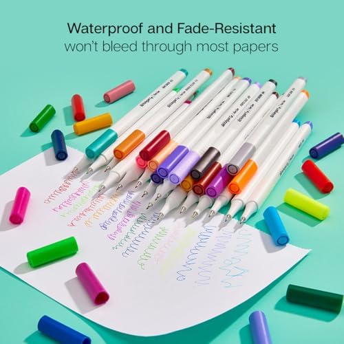 KINGART Studio Fine Line Pens, 48 Colors Set, 0.4mm Ultra Fine Tip for Drawing, Sketching, Journaling, Adult Coloring, & Art Projects, Water-Based Ink, Non-Bleeding.