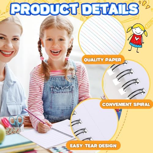 Henoyso 6 Pack Spiral Primary Composition Notebook for K-2, 100 Pages